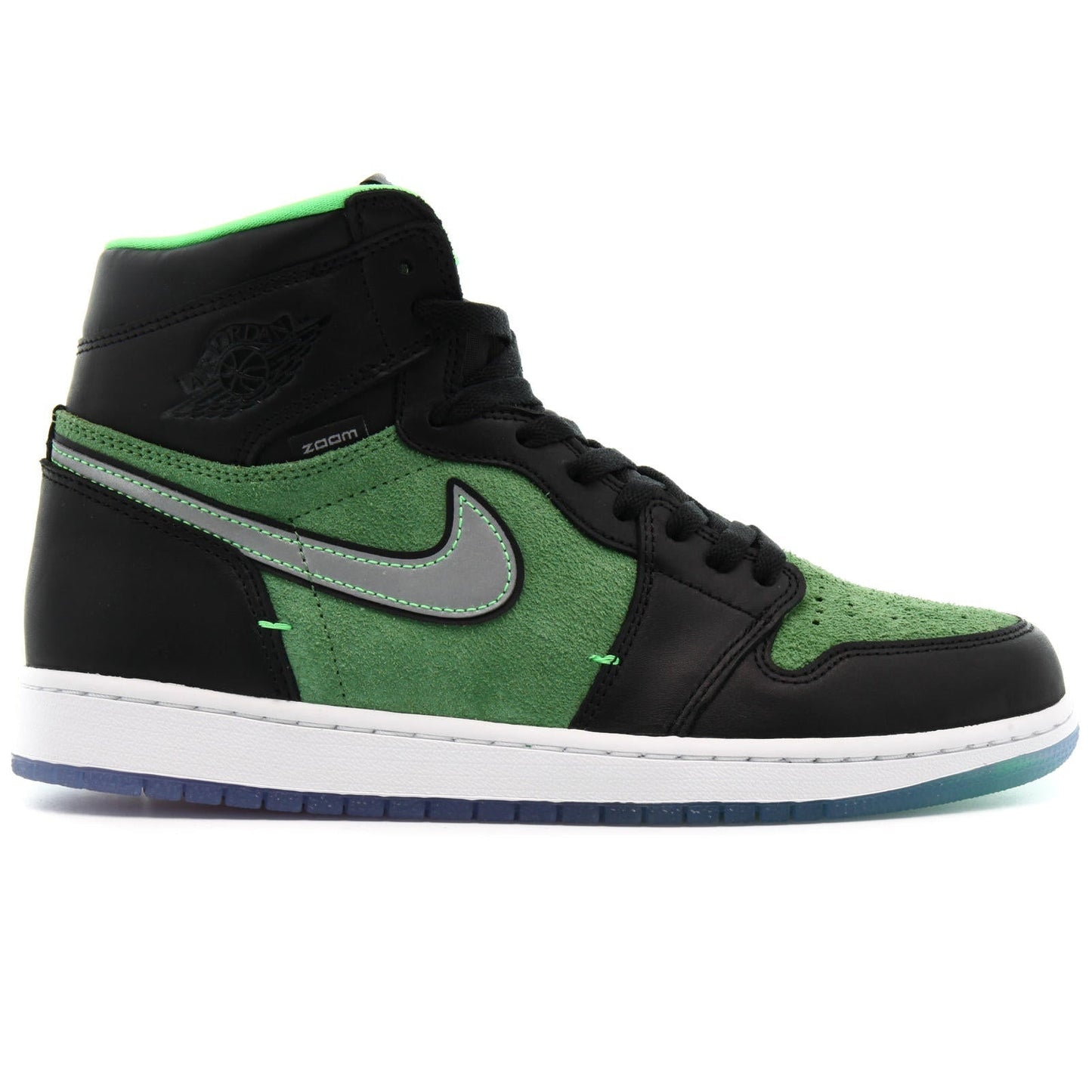 Jordan Air Jordan 1 High Zoom Air Shoes – Black/Black-Tomatillo-Rage-Green