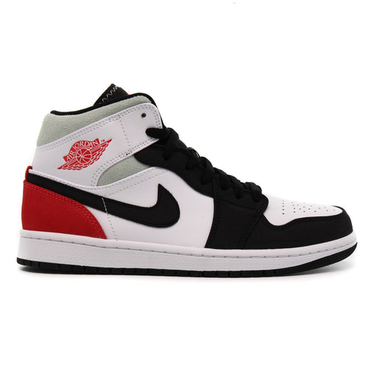 Jordan Air Jordan 1 Mid SE Shoes – White/Black-Light Smoke Grey-Gym Red