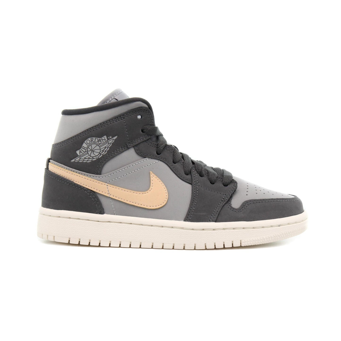 Jordan Air Jordan 1 Mid Women's Shoes – Iron Grey/Light Solar Flare Heather-White Onyx